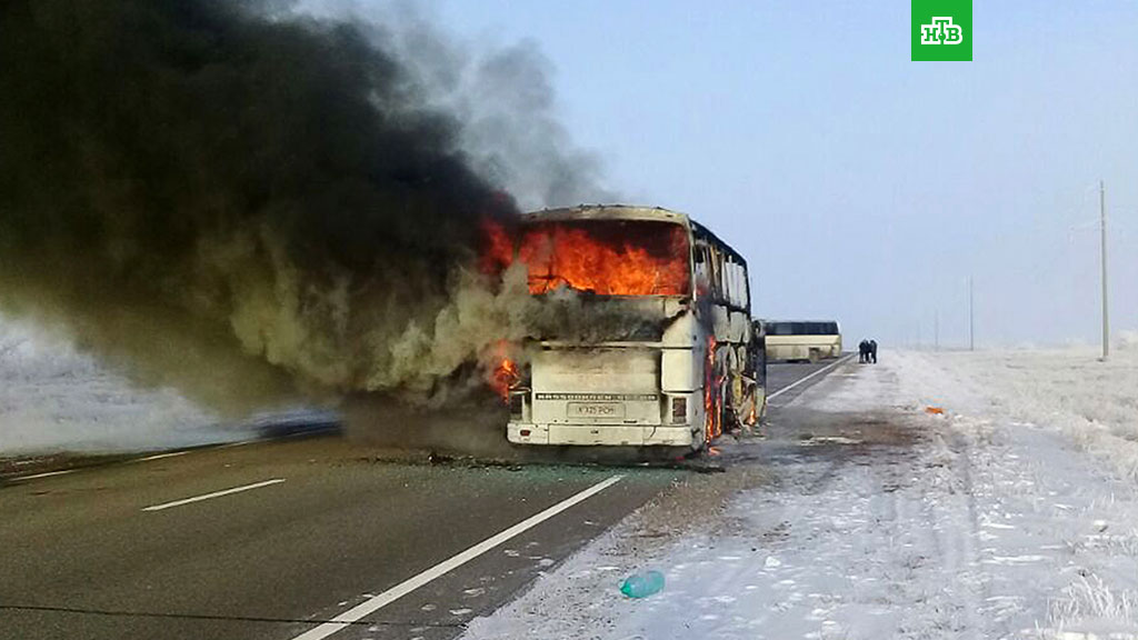В МВД Казахстана назвали возгорание автобуса несчастным случаем
