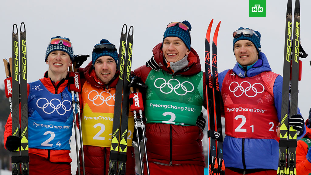 Российские лыжники взяли олимпийское серебро в эстафете