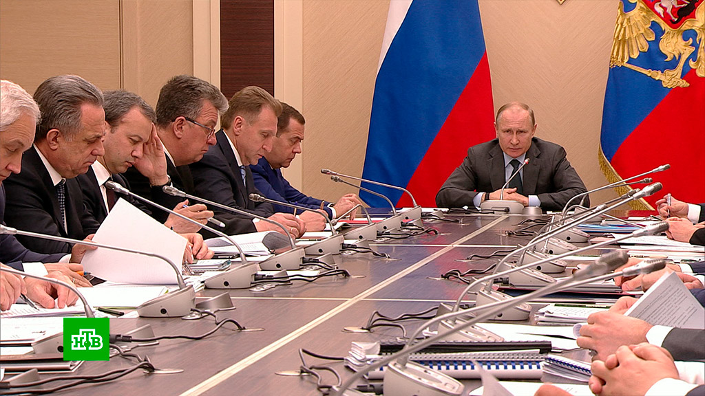Путин обсудил с кабинетом министров экологию и поддержку материнства