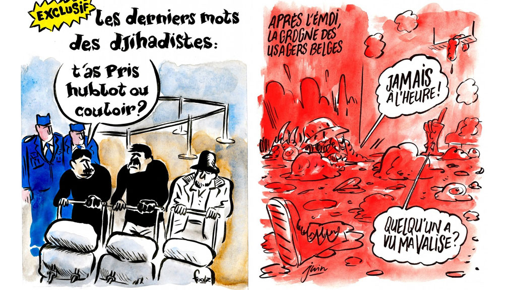 Charlie Hebdo опубликовал карикатуры на теракты в Брюсселе