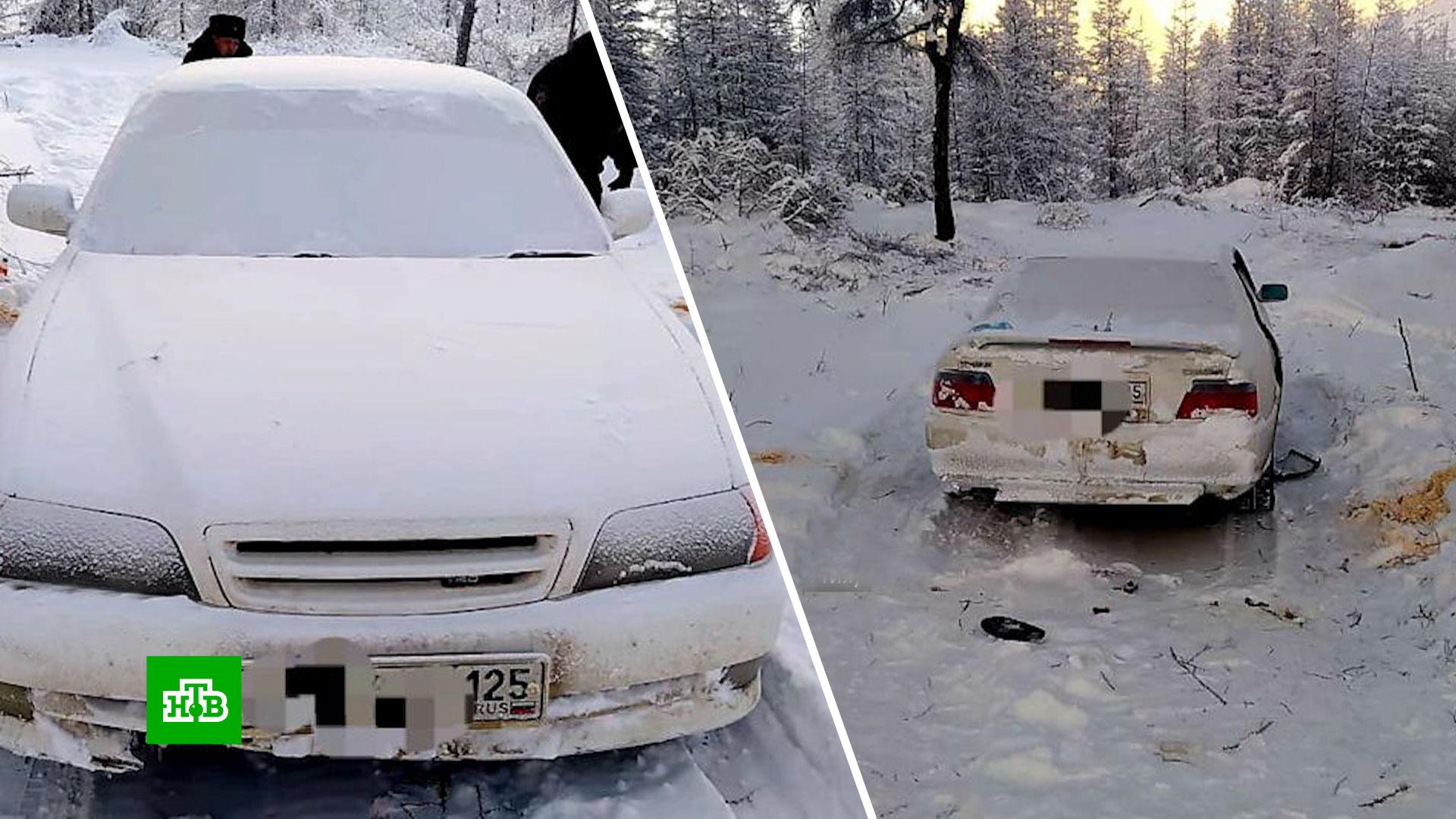 Замерзшие автомобили в Якутии