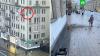 Кусок фасада здания рухнул на москвичку: видео 